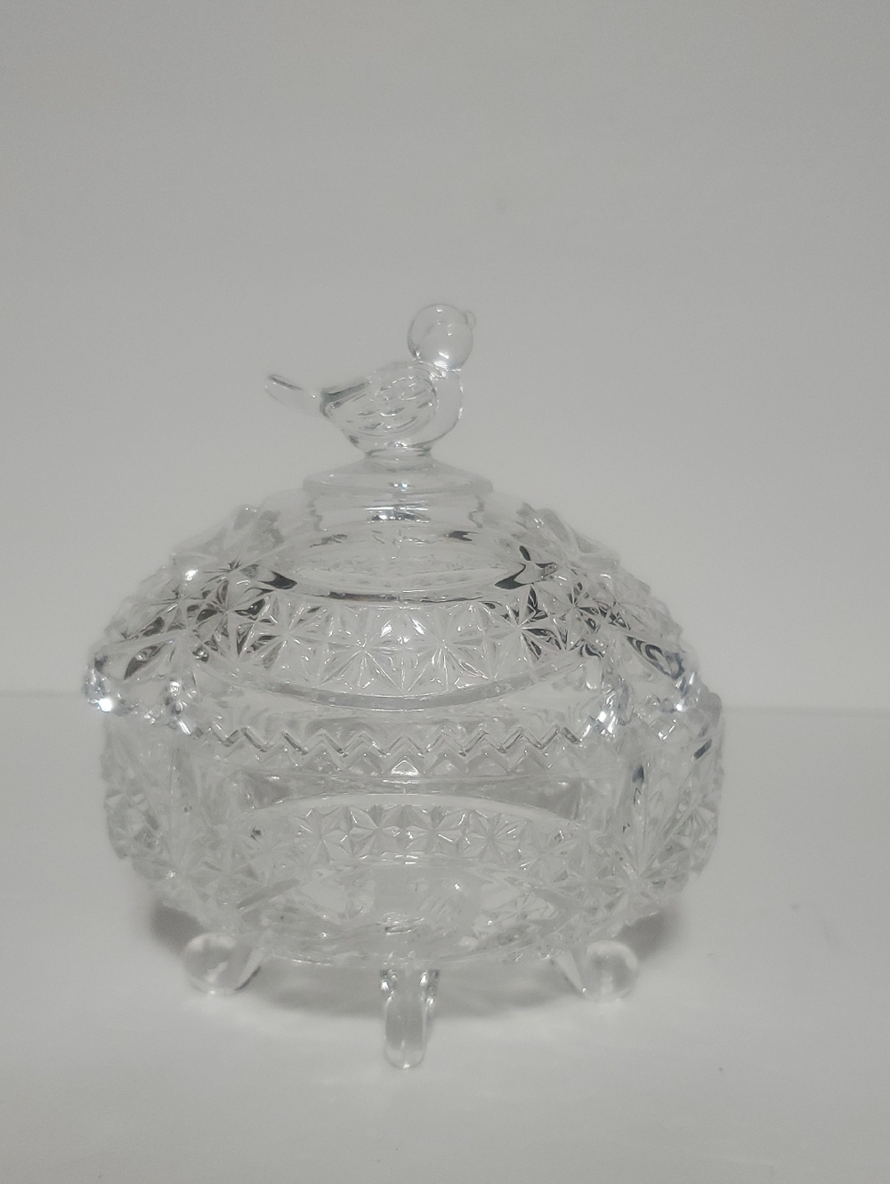 Vtg Hofbauer Byrdes Crystal Candy Dish